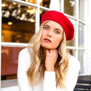 Red FRENCH BERET